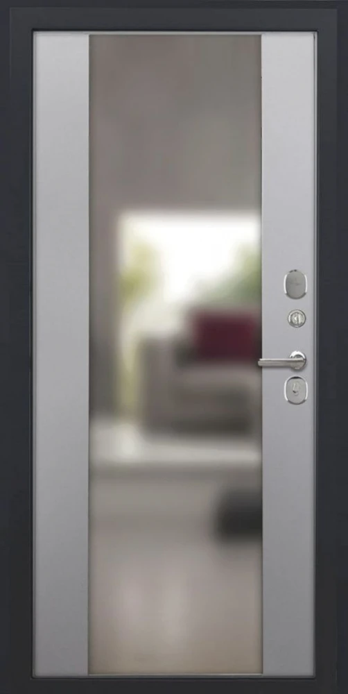 Входная дверь ДвериПРО Квадро Алиса (16мм, ПВХ софт грей, зеркало) DPRO200131 внутренняя сторона