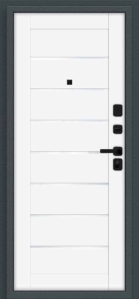 Входная дверь Техно/SBlack Старк антрацит/White Silk BR6196 внутренняя сторона