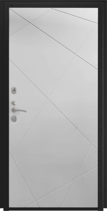 Входная дверь L - 3b ФЛ-291 (Line, 10мм, белый софт) внутренняя сторона