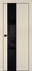 Межкомнатная дверь PX-6 черная кромка с 4-х ст. Бежевый матовый